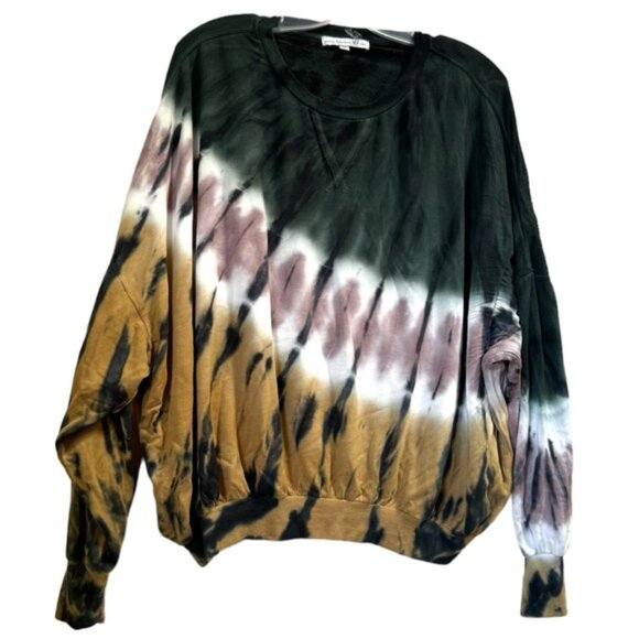 Young Fabulous & Broke YFB TieDye Sweatshirt Crew Crop Dolman Sleeves Top Boho M - Picture 1 of 10